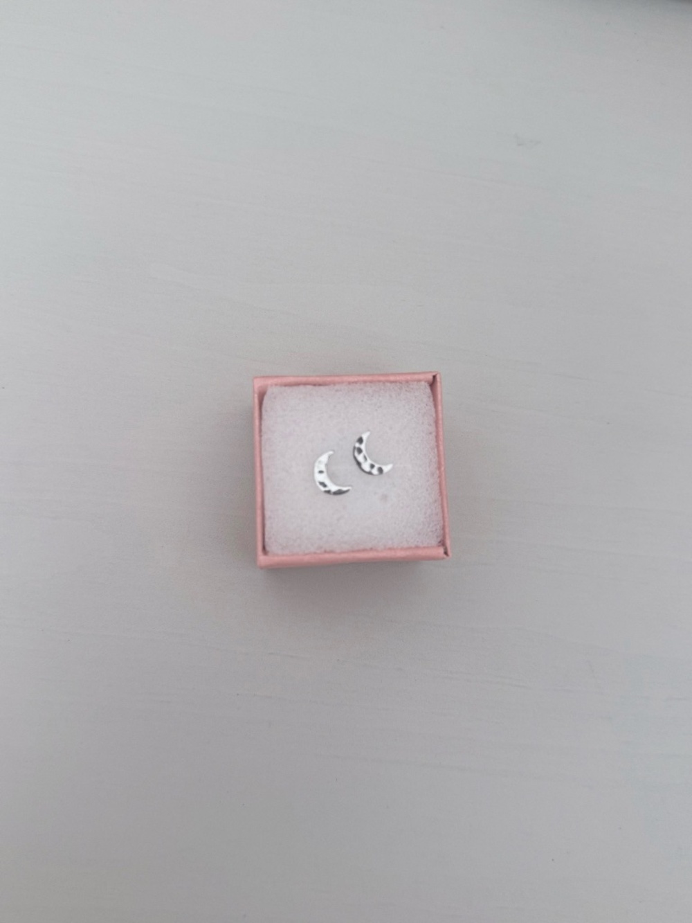 925 Sterling Silver Crescent Moon Stud Earrings Celestial